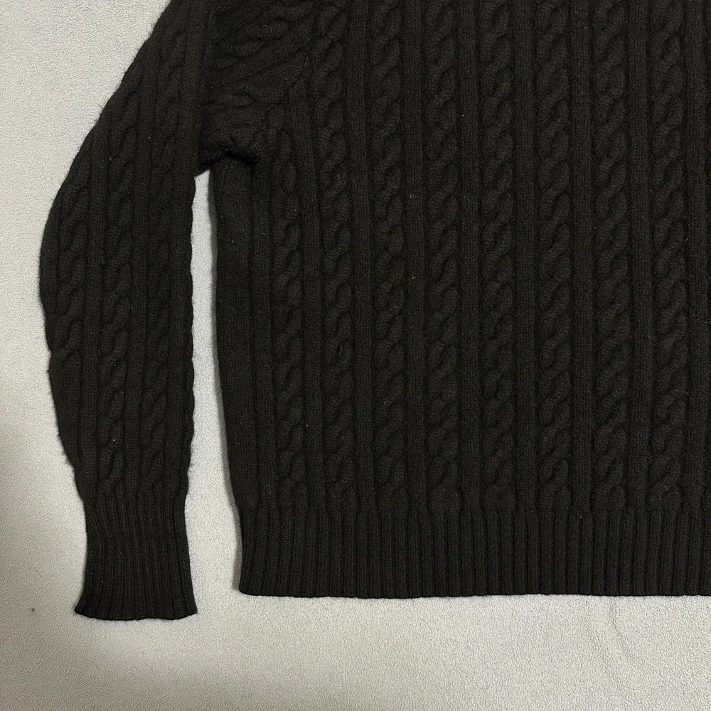 Polo Ralph Lauren‎ Cable Knit Wool Cashmere Sweater Long Sleeve Black Mens XL